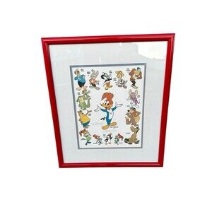 Woody Woodpecker & Friends Fan Card Signed & Authenticated by Walter Lantz 1991
